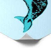 Impression de l'affiche d'art mural bleu Narwhal (Coin)