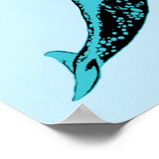 Impression de l'affiche d'art mural bleu Narwhal (Coin)
