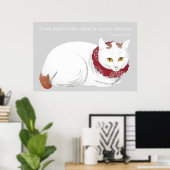 Impression de l'affiche de chat blanc (Bureau à domicile)