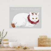 Impression de l'affiche de chat blanc (Cuisine)
