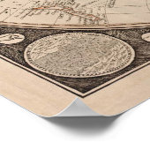 Impression de l'affiche de la carte du continent d (Coin)