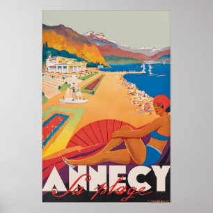 Impression de l'affiche de voyage vintage Annecy, 
