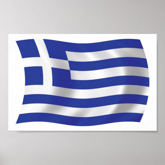 Impression de l'affiche du drapeau de la Grèce (Devant)