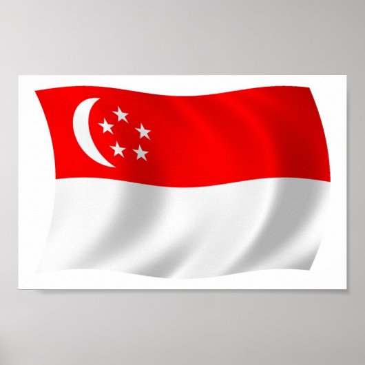Impression de l'affiche du drapeau de Singapour (Devant)