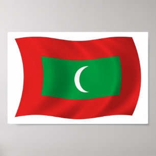 Impression de l'affiche du drapeau des Maldives