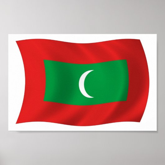 Impression de l'affiche du drapeau des Maldives (Devant)