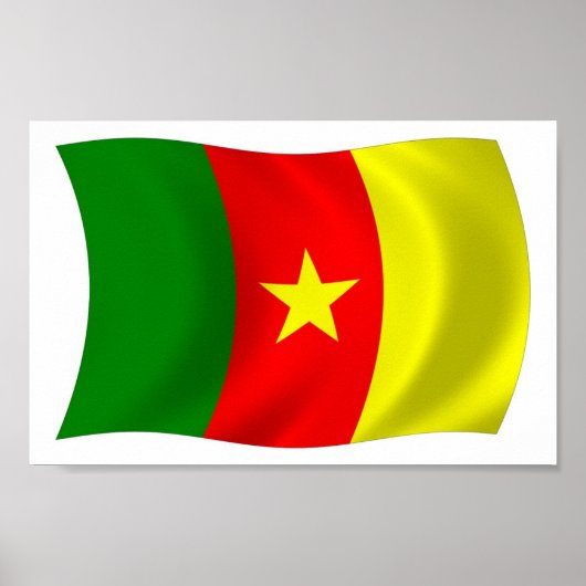 Impression de l'affiche du drapeau du Cameroun (Devant)