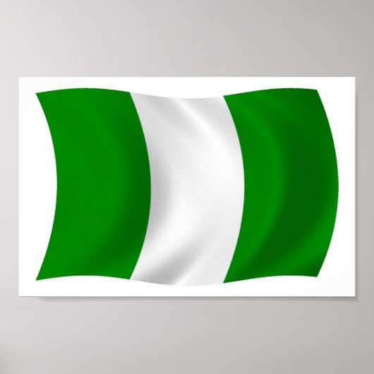 Impression de l'affiche du drapeau du Nigeria (Devant)