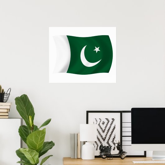 Impression de l'affiche du drapeau du Pakistan (Bureau à domicile)
