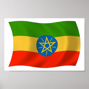 Impression de l'affiche du drapeau éthiopien