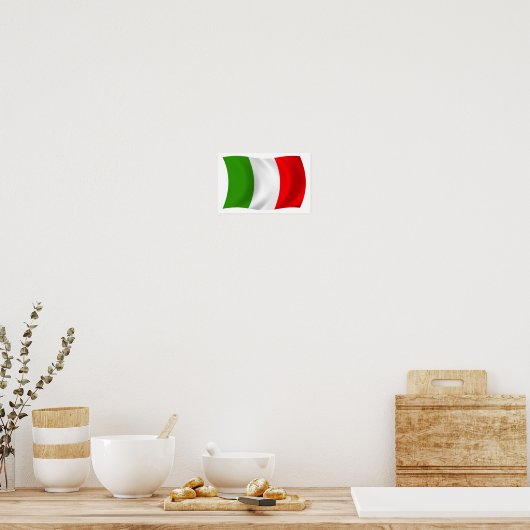 Impression de l'affiche du drapeau italien (Cuisine)