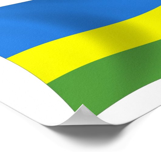 Impression de l'affiche du drapeau rwandais (Coin)