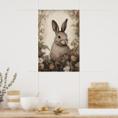Impression de lapin aux fleurs, lièvre rustique co (Cuisine)
