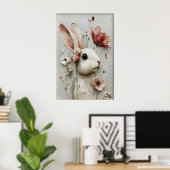Impression de lapin de fleur de Pâques, lapin de p (Bureau à domicile)