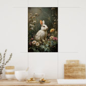 Impression de lapin de fleurs antiques, lapin de f (Cuisine)