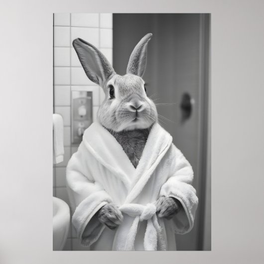 Impression de lapin en robe de chambre, Art AI de (Devant)