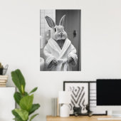 Impression de lapin en robe de chambre, Art AI de (Bureau à domicile)