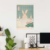 Impression de lapin Ukiyo-e drôle de lapin dans la (Bureau à domicile)