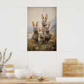 Impression de lapins de famille, peinture de lapin (Cuisine)