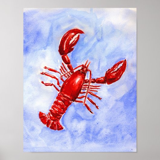 Impression de l'aquarelle du homard (Devant)