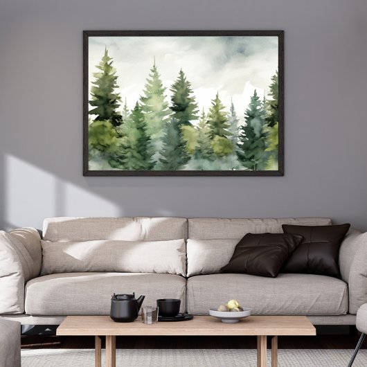 Impression de l'arbre de pin | Hiver Paysage Mur A