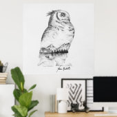 Impression de l'art de dessin de hibou (Bureau à domicile)
