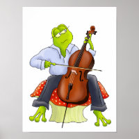 Impression de l'art de la grenouille Cello