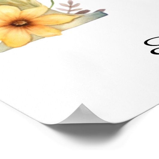 Impression de lettre initiale florale de fleur sau (Coin)