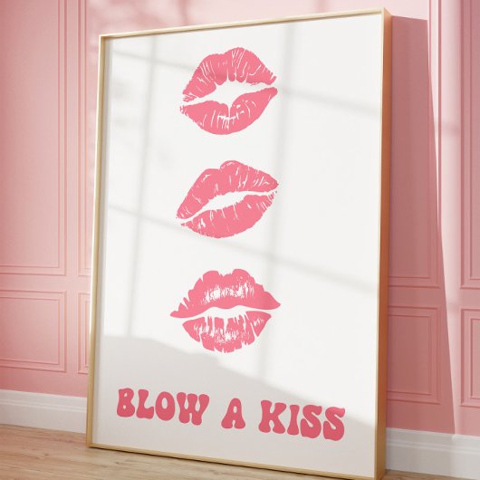 Impression de lèvres roses sur toile | Décoration