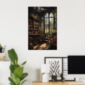 Impression de librairie florale, Maison Goth Dark (Bureau à domicile)