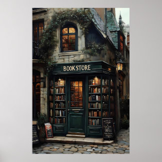 Impression de librairie vintage, Dark Academia
