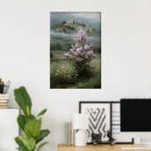 Impression de lilas d'arbre en fleurs, champ print (Bureau à domicile)
