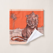 impression de lion souriant (Gant de toilette)