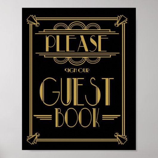 Impression de livre d'or Gatsby Art Déco des année (Devant)