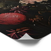 Impression de lune de chat noir floral, chat de fl (Coin)