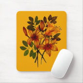 Impression de lys jaune sur tapis de souris (Avec souris)