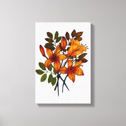 Impression de lys jaune sur toile (Recto)