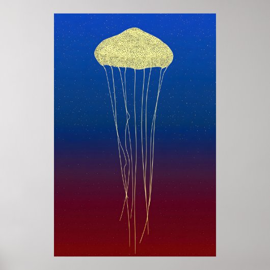 Impression de méduse dorée en pointillisme - Synth (Devant)