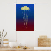 Impression de méduse dorée en pointillisme - Synth (Cuisine)
