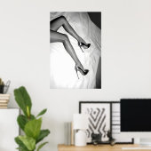 Impression de mode à talons hauts, Affiche en noir (Bureau à domicile)