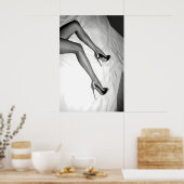 Impression de mode à talons hauts, Affiche en noir (Cuisine)