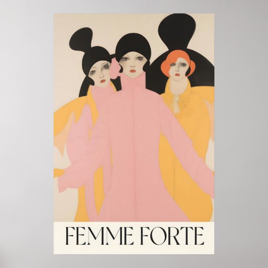 Impression de mode Art Déco de femmes fortes Illus (Devant)