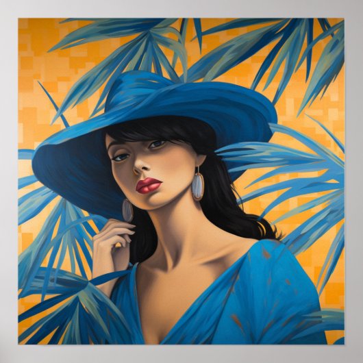 Impression de mode Chapeau Bleu (Devant)