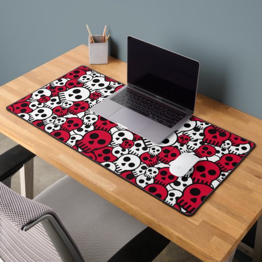 Impression de motif crâne gothique cerise (Bureau 2)