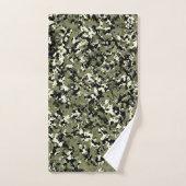 Impression de motif de camouflage vert noir crème (Serviette à main)