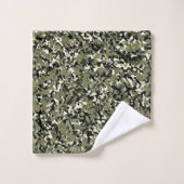 Impression de motif de camouflage vert noir crème (Gant de toilette)