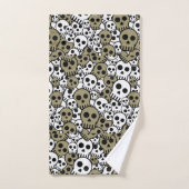 Impression de motif de crâne gothique or (Serviette à main)