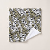 Impression de motif de crâne gothique or (Gant de toilette)