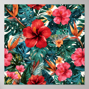 Impression de motif de feuilles d'Hibiscus tropica