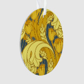 Impression de motif de tulipe : Art nouveau bleu j (devant)